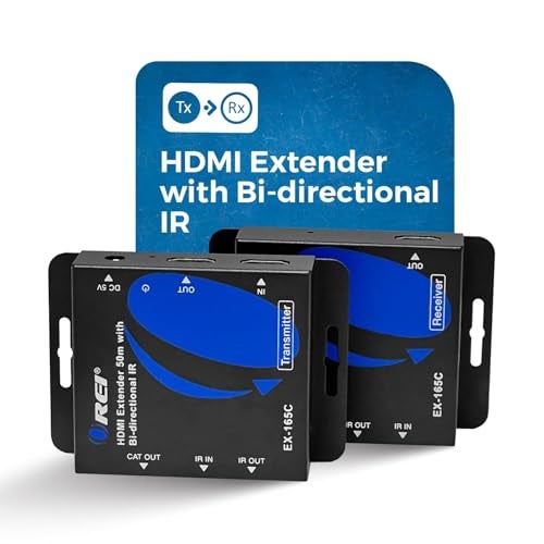 OREI HDMI Extender Over CAT6CAT7 165ft 1080p60Hz HDMI Over Ethernet with BiDirectional IR HDMI Loop Out PoC PlugandPlay for TV Projector Gaming AV Setup EX165C - Image 3