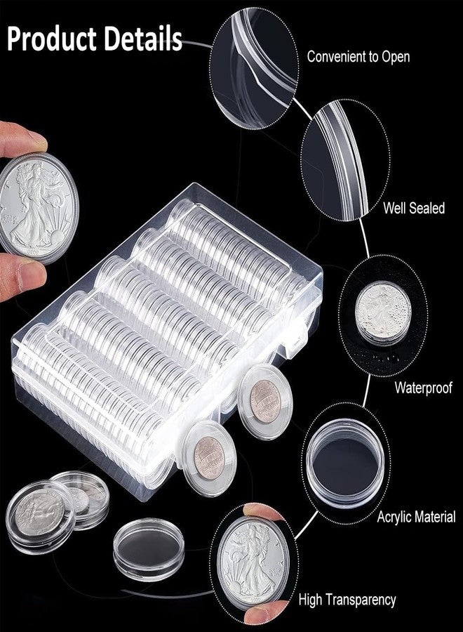 S SMITEX Smitex 100 Pieces 30mm Coin Capsules Coin Holders for Collectors, with Foam Gasket and Plastic Storage Organizer Box, 5 Sizes (17/20/25/27/30mm) Coin Case for Coin Collection Supplies - Image 4