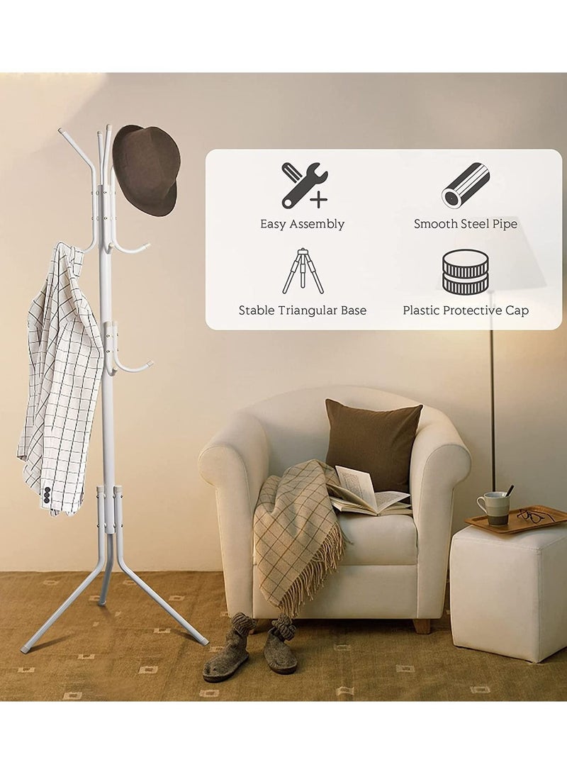 DubaiGallery Coat Stands Coat Racks Metal Coat Rack Coat Stand Metal Hat Coat Stand Heavy Bedroom Hallway Free Standing Clothes Hat Rack Hangers Free-Standing Hanger Rack - Image 2