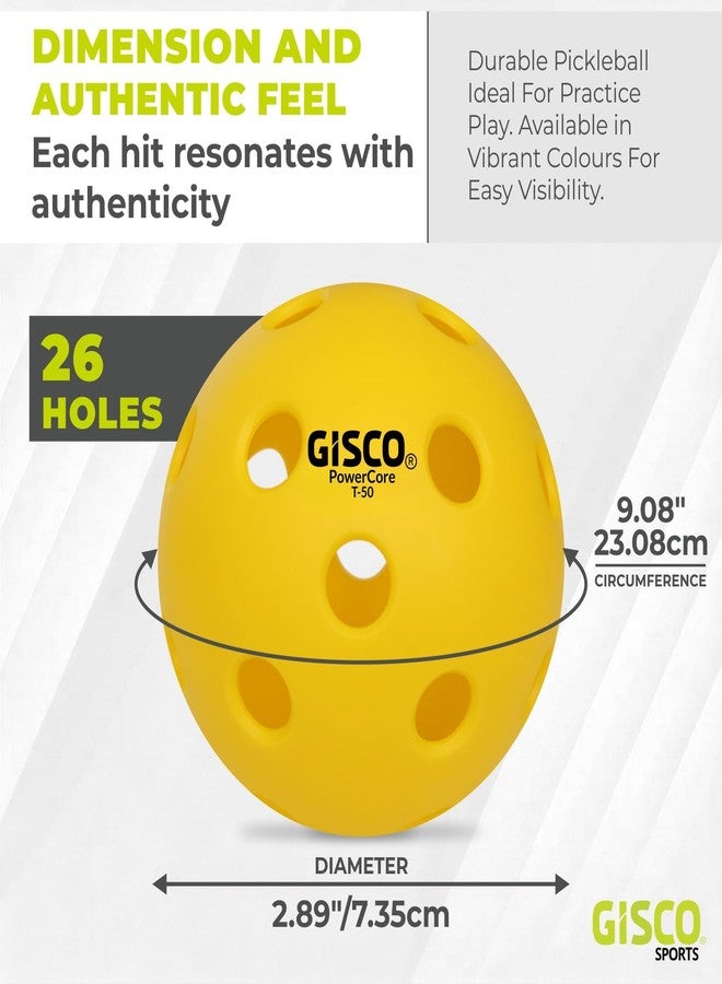 GISCO Pickleball Ball with 26 Holes Indoor & Outdoor | Durable Balls for All Pickleball Paddles & All Skill Levels Perfect Bounce, Lightweight, Perfectly Balanced Balls - Image 4