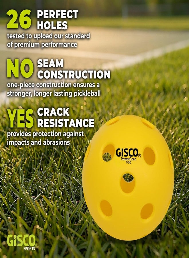 GISCO Pickleball Ball with 26 Holes Indoor & Outdoor | Durable Balls for All Pickleball Paddles & All Skill Levels Perfect Bounce, Lightweight, Perfectly Balanced Balls - Image 5
