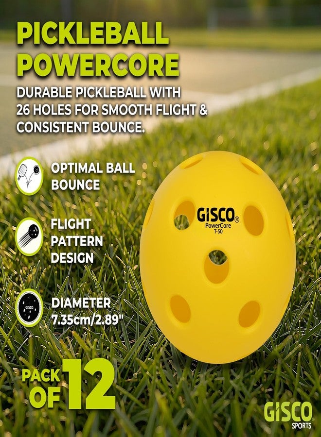 GISCO Pickleball Ball with 26 Holes Indoor & Outdoor | Durable Balls for All Pickleball Paddles & All Skill Levels Perfect Bounce, Lightweight, Perfectly Balanced Balls - Image 2