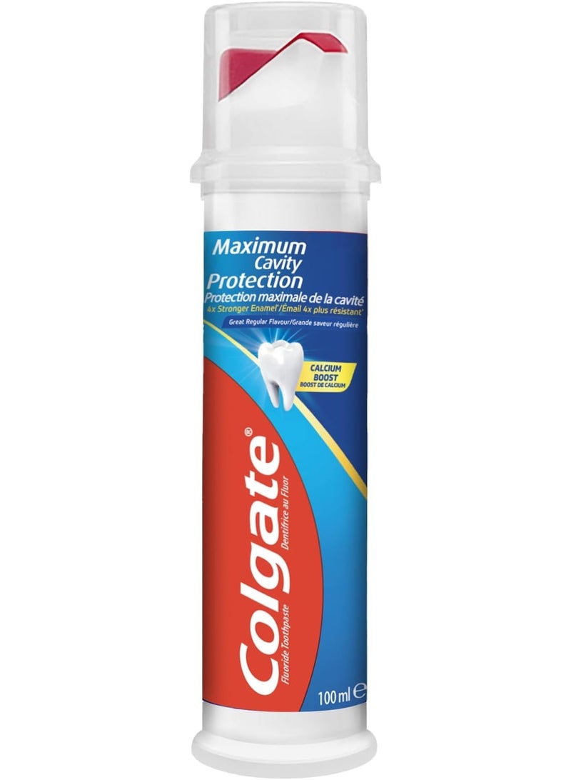 Colgate Maximum Cavity Protection Toothpaste with Pump Dispenser 100ml - Image 1