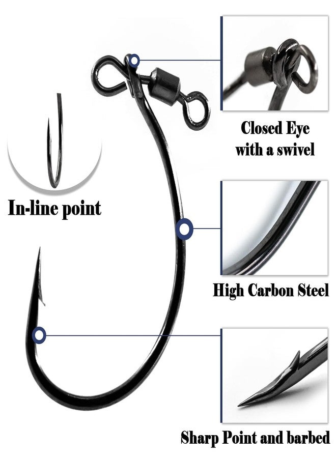 FishTrip Drop Shot Hooks Fishing Rig, 25pcs Drop Shot Rig with Swivel Saltwater Freshwater Sizes 1 - Image 2