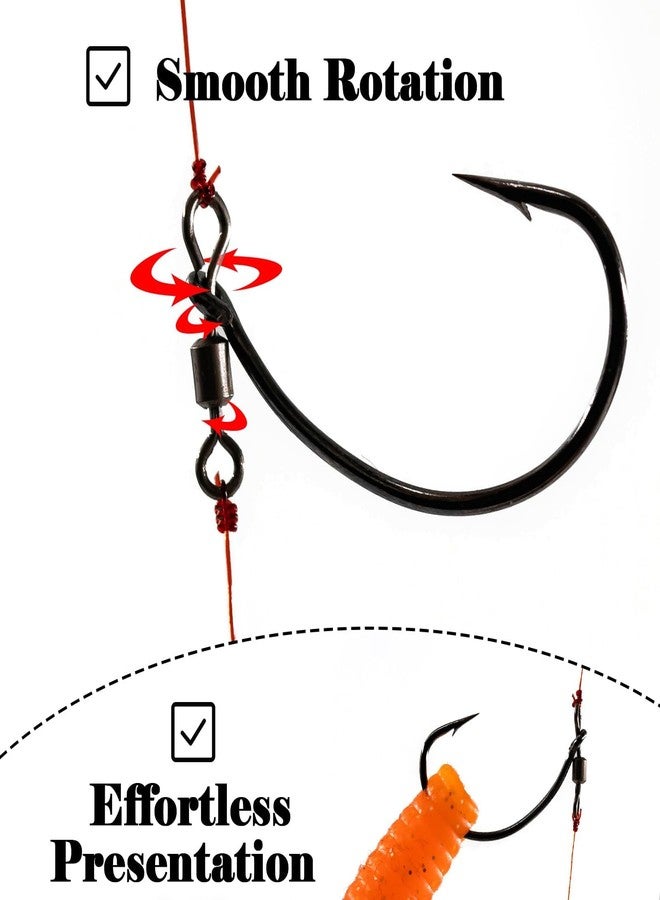 FishTrip Drop Shot Hooks Fishing Rig, 25pcs Drop Shot Rig with Swivel Saltwater Freshwater Sizes 1 - Image 3