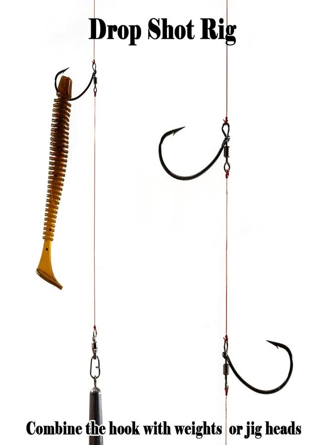 FishTrip Drop Shot Hooks Fishing Rig, 25pcs Drop Shot Rig with Swivel Saltwater Freshwater Sizes 1 - Image 5