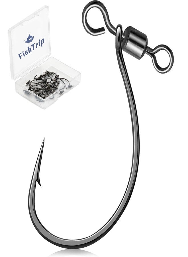 FishTrip Drop Shot Hooks Fishing Rig, 25pcs Drop Shot Rig with Swivel Saltwater Freshwater Sizes 1 - Image 1
