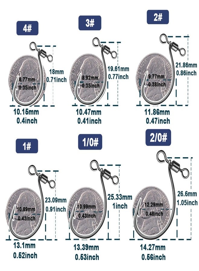FishTrip Drop Shot Hooks Fishing Rig, 25pcs Drop Shot Rig with Swivel Saltwater Freshwater Sizes 1 - Image 4