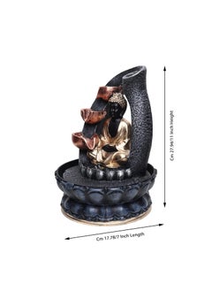 SPLICE SPLICE Resin Buddha Water Fountain with LED Light 3Tier Indoor Water Fountain for Home and Office Decoration Showpiece  - Image 2