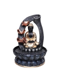 SPLICE SPLICE Resin Buddha Water Fountain with LED Light 3Tier Indoor Water Fountain for Home and Office Decoration Showpiece  - Image 5
