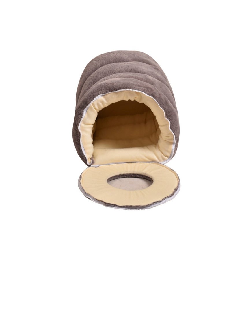 PET BED TUNNEL MADE WITH COTTON , 50*33 CM -MEDIUM – GREY - Image 1