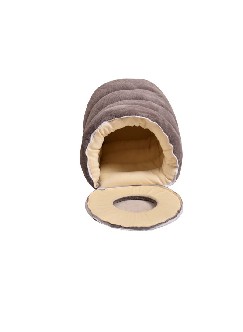 PET BED TUNNEL MADE WITH COTTON , 50*33 CM -MEDIUM – GREY - Image 2