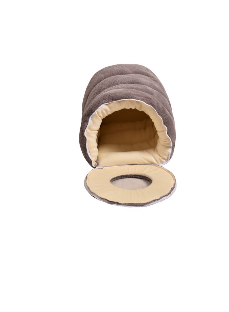 PET BED TUNNEL MADE WITH COTTON , 50*33 CM -MEDIUM – GREY - Image 3