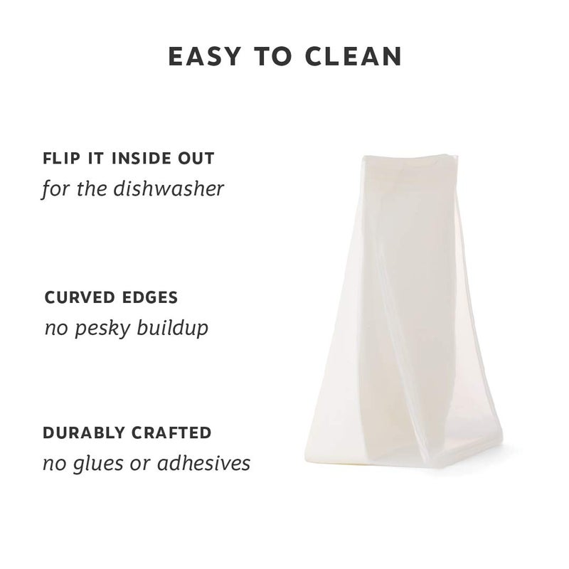 WP W&P Porter Silicone Reusable Storage Bag  Sandwich (50oz Stand-Up)  Cream  Food Storage Container  Microwave and Dishwasher Safe  Easy Cleaning - Image 2