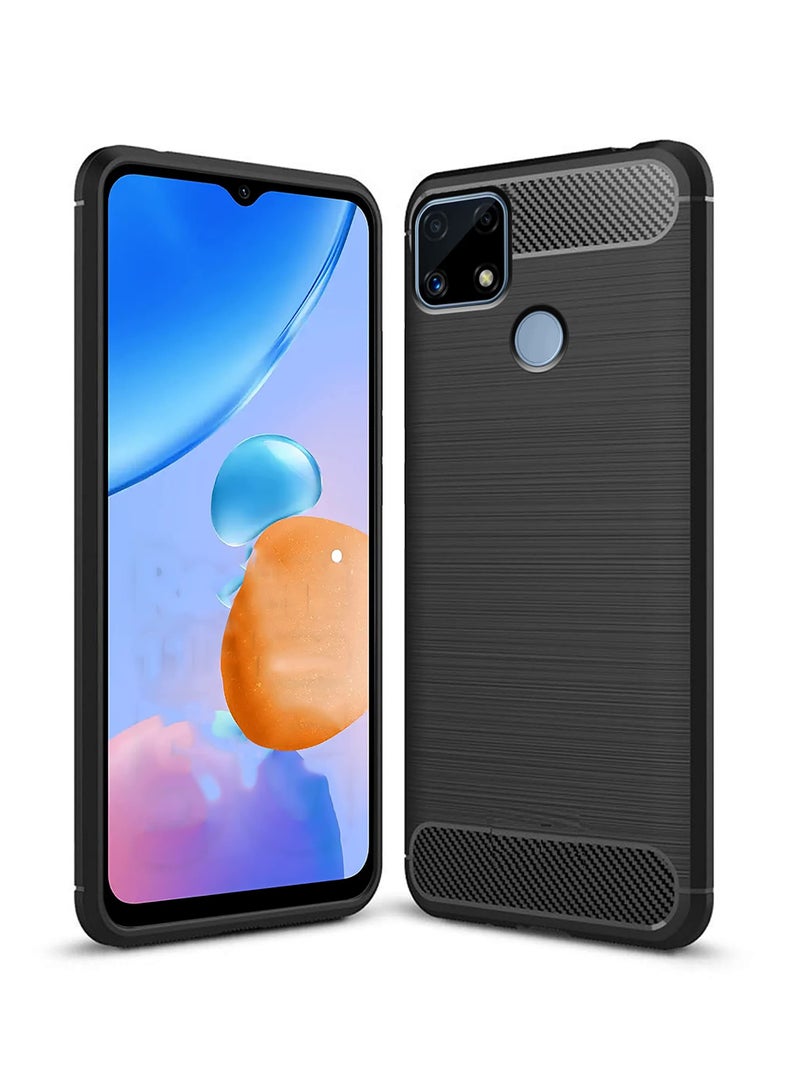 Protective Cover For Realme C25 , Slim Fit Soft Back TPU Case Flexible Silicone Cover Compatible For Realme C25 - Black