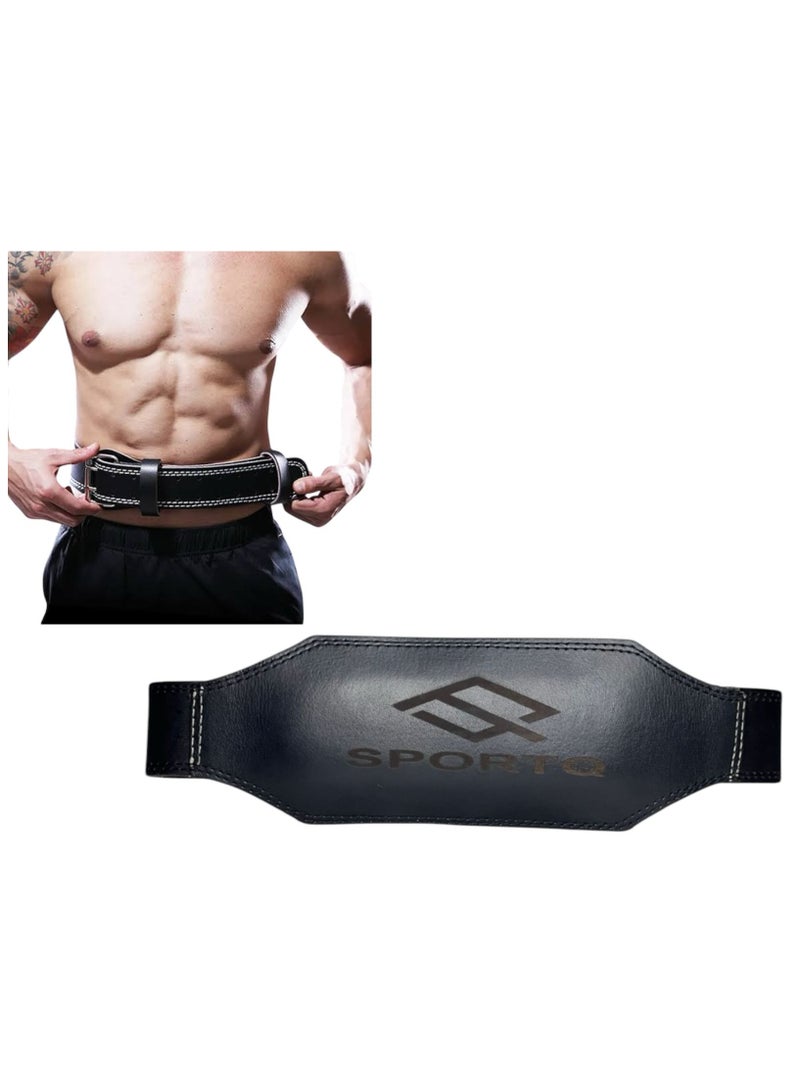 SportQ® Premium Quality Genuine Leather Weight Lifting Belt Provides Strong and Comfortable Support During Heavy Workout, Ideal for Athletes and Bodybuilders, Durable and Stylish Design - Image 1