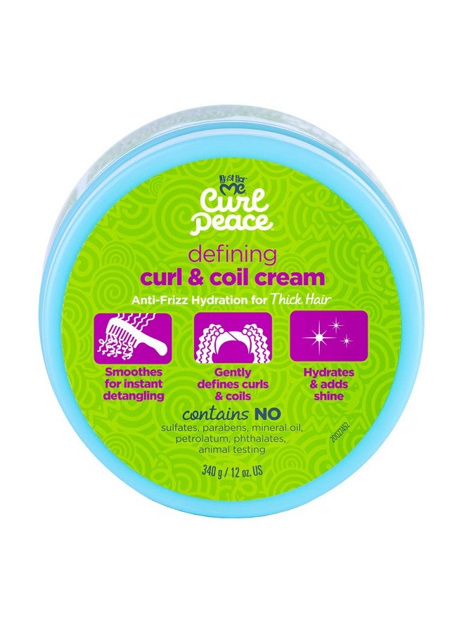 Just For Me Curl Peace Defining Curl & Coil Cream - Holds & Hydrates, Contains Flaxseed, Avocado Oil & Black Castor Oil, No Animal Testing, 12 oz - Image 2