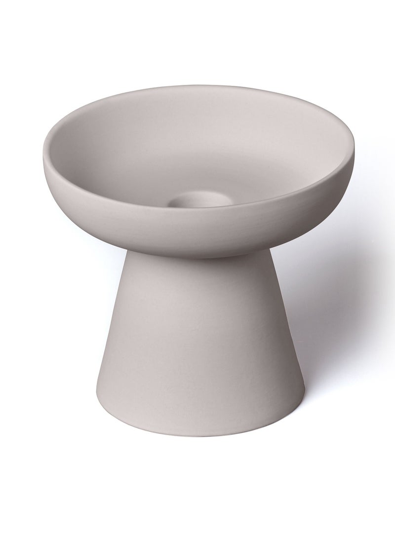 Aery Living Aery Living Medium Porcini Pillar and Taper Grey Matte Ceramic Candle Holder  - Image 2