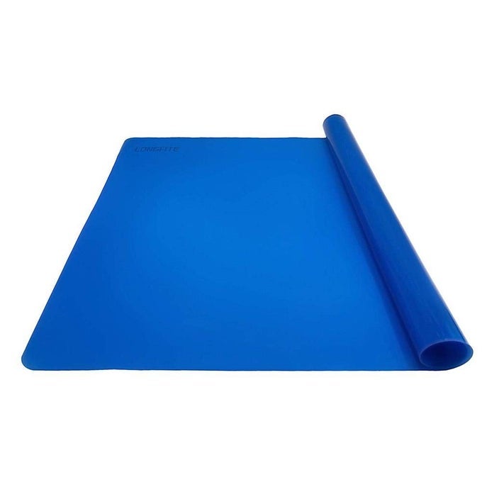 LARGE SILICONE COUNTER MAT 1968X1574 INCH MULTIPURPOSE TABLE PLACEMAT COUNTERTOP PROTECTOR BAKING PASTRY MAT NONSTICK NONSKID AND HEAT RESISTENT LARGE BLUE