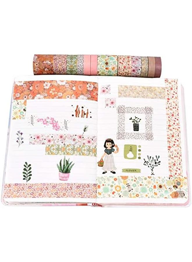Generic 12 Rolls Floral Washi Masking Tapes Set Japanese Decorative Flowers Washi Masking Tape For Diy Crafts Arts Scrapbooking Bullet Journal Planners Gift  - Image 2