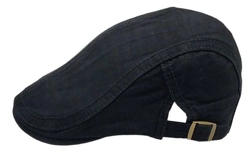 Zacharias Men's 100% Cotton Beret Golf Cap A7-01 (Pack of 1) (Black) - Image 3