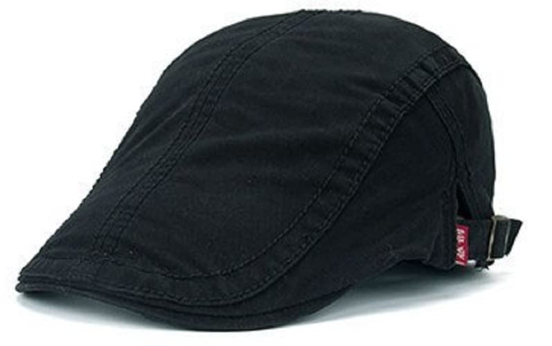 Zacharias Men's 100% Cotton Beret Golf Cap A7-01 (Pack of 1) (Black) - Image 4
