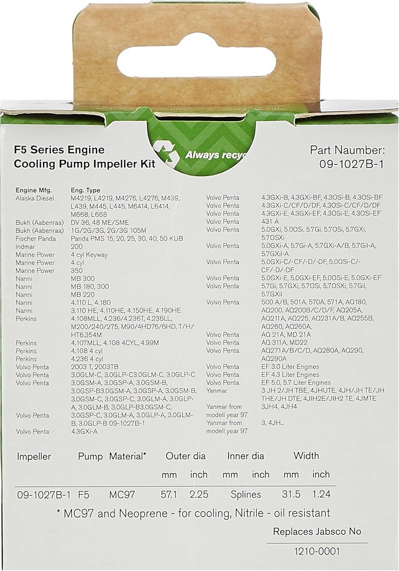 Johnson Pump مجموعة دافعة مضخة تبريد المحرك من سلسلة جونسون F5 - Image 2