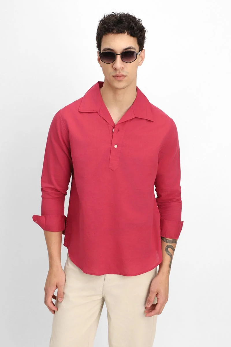 سنيتش قميص بوب أوفر من مزيج الكتان