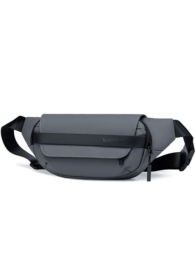 SUPER 5 FY00739 Fashion Casual Chest Multipocket Shoulder Crossbody Waterproof Bag - Grey  - Image 1