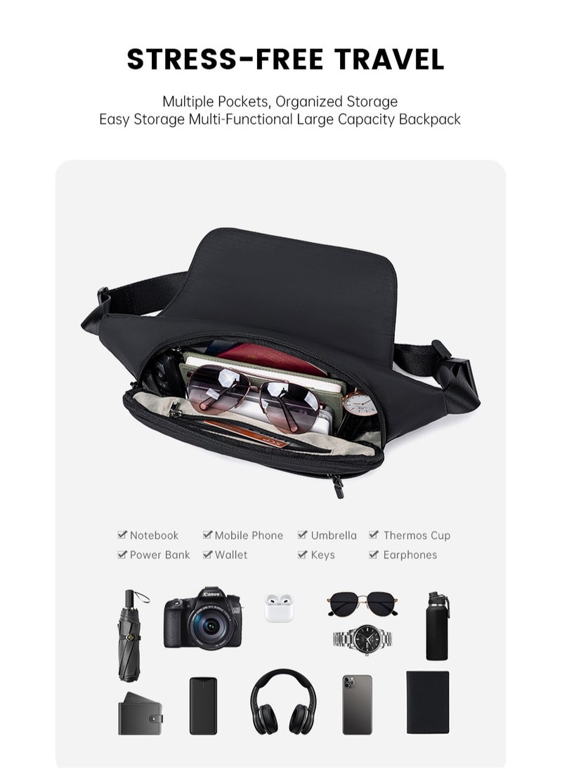 SUPER 5 FY00739 Fashion Casual Chest Multipocket Shoulder Crossbody Waterproof Bag - Grey  - Image 2
