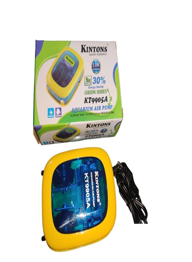 Kintons 30% Energy Saving Double Outlet Aquarium Air Pump 5w Output 2x5.5L/Min KT-9905A - Image 1