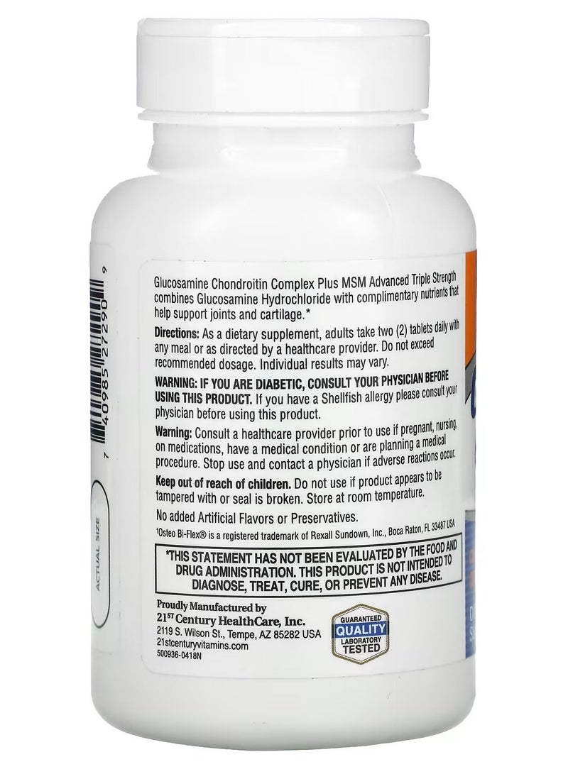 21st Century Glucosamine Chondroitin Complex Plus MSM Dietary Supplement - 80 Capsules - Image 2