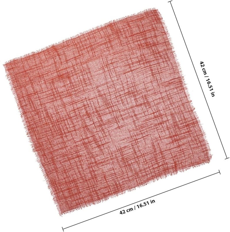 Orange Cotton Reusable Dinner Napkins for Wedding Party Indoor Outdoor Dining - Image 3