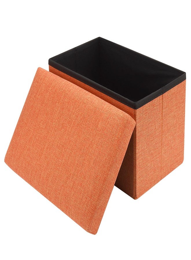 HOZEON 3 Pack 16 x 10 x 10 Inches Folding Storage Ottoman, Orange Square Footrest Seat, Multifunctional Foot Stool for Living Room, Office, Traveling, Fishing, Camping - Image 4