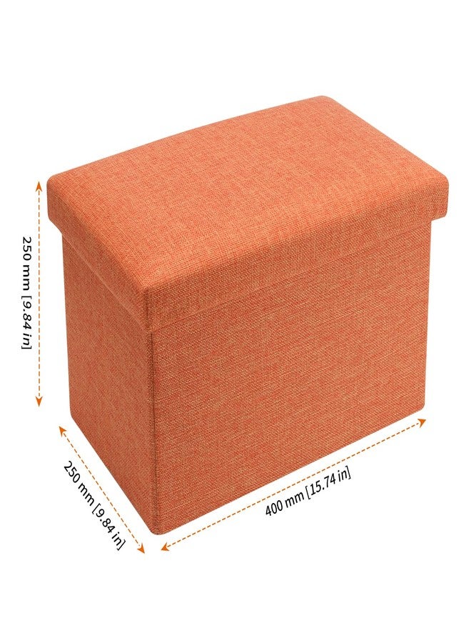 HOZEON 3 Pack 16 x 10 x 10 Inches Folding Storage Ottoman, Orange Square Footrest Seat, Multifunctional Foot Stool for Living Room, Office, Traveling, Fishing, Camping - Image 2