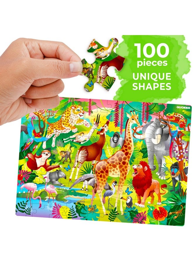 كوكا ألغاز QUOKKA من 100 قطعة للأطفال من سن 8 إلى 10 سنوات - مجموعة من 3 ألغاز للأطفال من سن 4 إلى 6 سنوات - لعبة لتعلم الحياة البرية والجيران والأصدقاء الريش للأطفال من سن 5 إلى 8 سنوات - هدية لعبة للأطفال الصغار للأولاد والبنات - Image 3