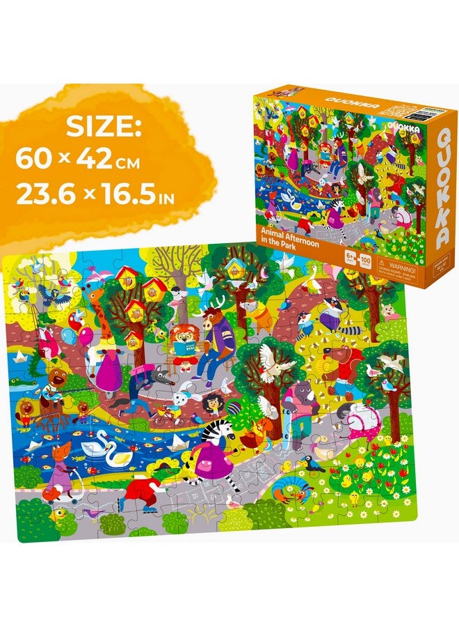 كوكا ألغاز QUOKKA من 100 قطعة للأطفال من سن 8 إلى 10 سنوات - مجموعة من 3 ألغاز للأطفال من سن 4 إلى 6 سنوات - لعبة لتعلم الحياة البرية والجيران والأصدقاء الريش للأطفال من سن 5 إلى 8 سنوات - هدية لعبة للأطفال الصغار للأولاد والبنات - Image 2