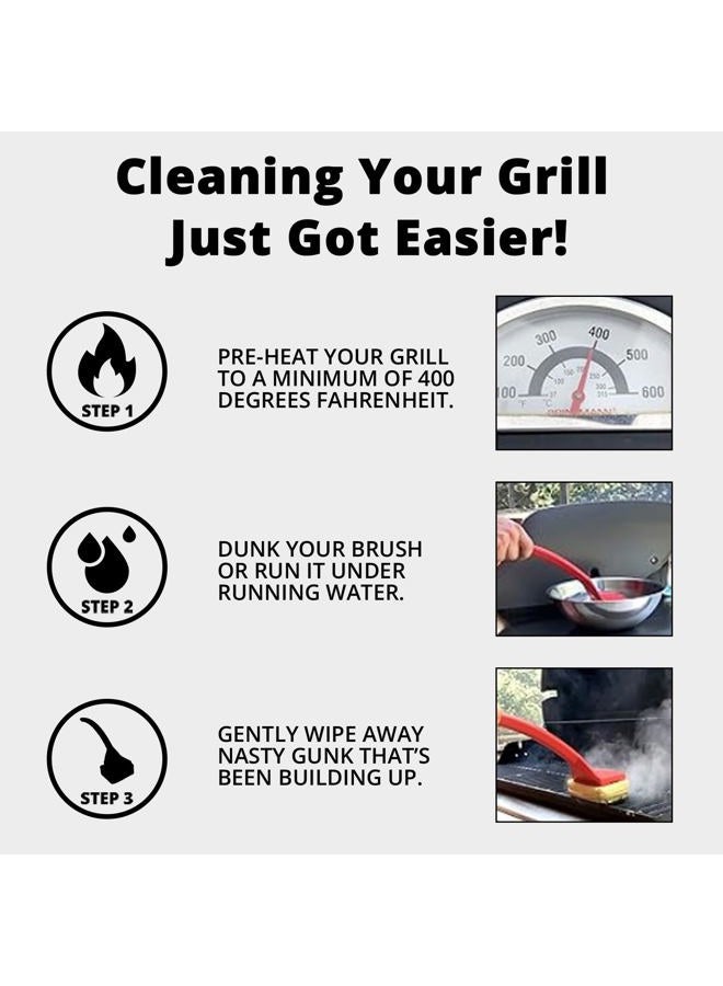Grill Rescue رأس تنظيف قابل للاستبدال لشواية باربكيو، بدون شعيرات - أدوات كشط فريدة ومتينة للشوايات المصنوعة من الحديد الزهر أو الفولاذ المقاوم للصدأ، منظف الشواية (فرشاة الشواء) - Image 4