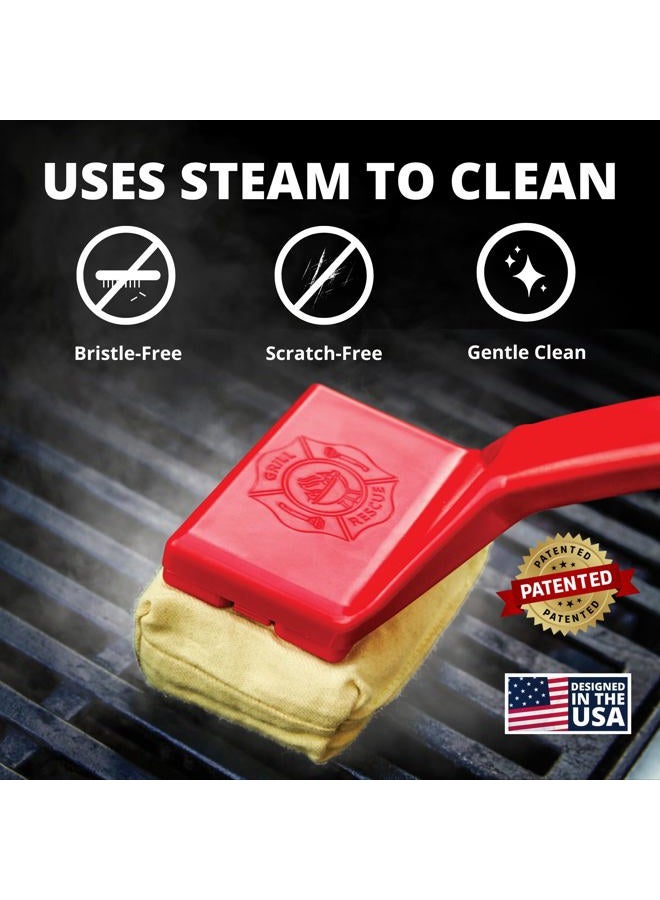 Grill Rescue رأس تنظيف قابل للاستبدال لشواية باربكيو، بدون شعيرات - أدوات كشط فريدة ومتينة للشوايات المصنوعة من الحديد الزهر أو الفولاذ المقاوم للصدأ، منظف الشواية (فرشاة الشواء) - Image 2