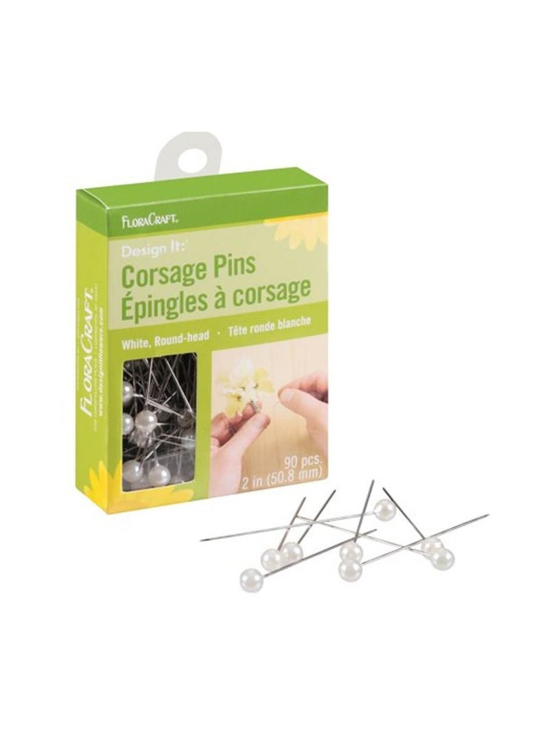فلوراكرافت Floral Pins Corsage 90pcs White - Image 1