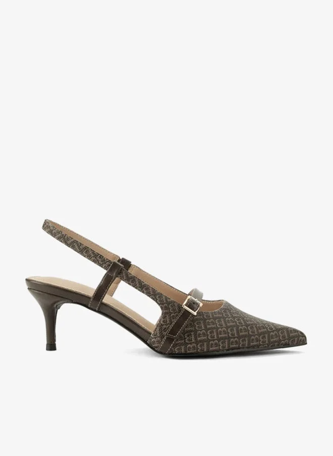 Flora Bella By Shoexpress Women Monogram Print Slingback Shoes