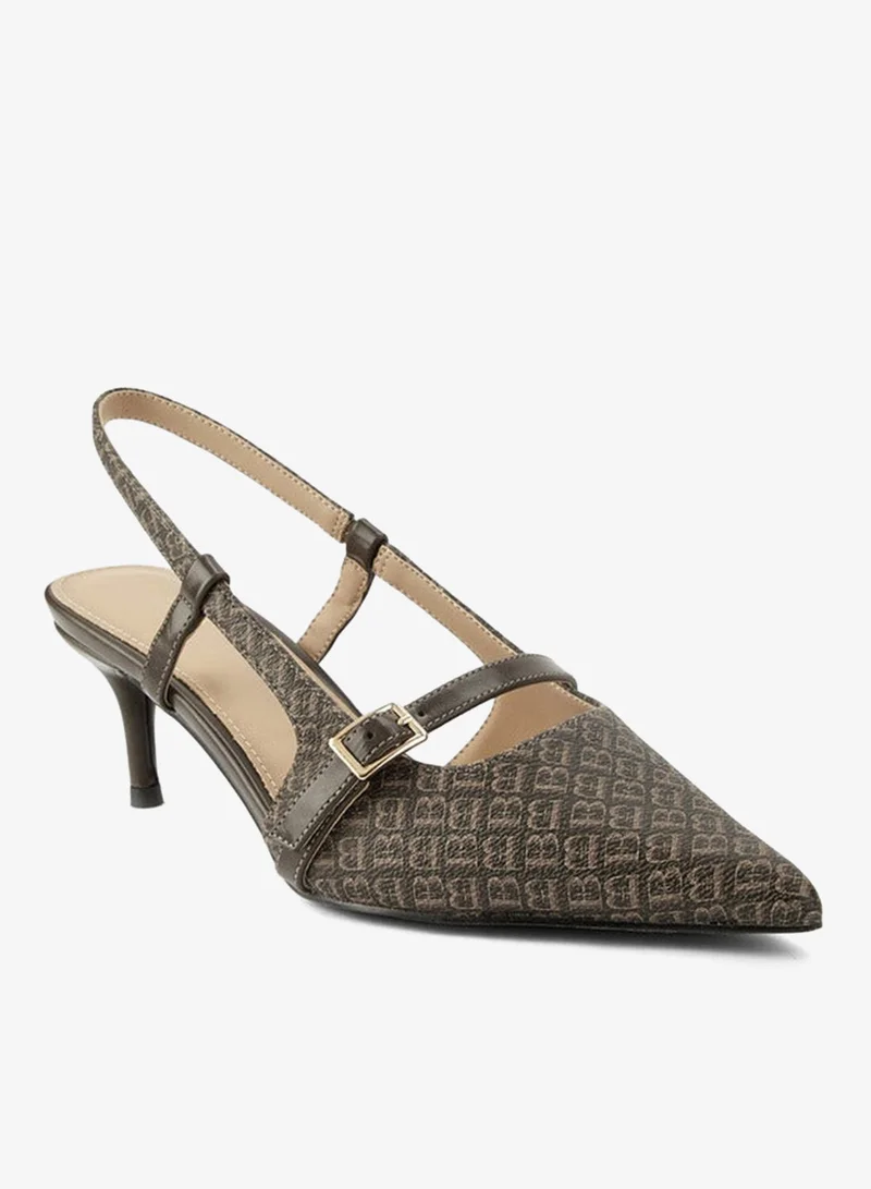 Flora Bella By Shoexpress Women Monogram Print Slingback Shoes