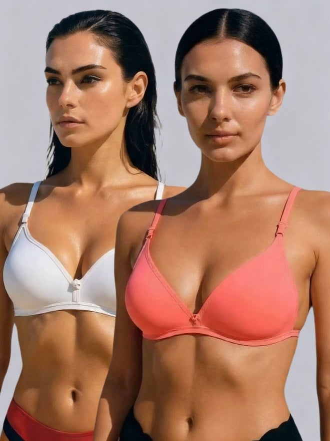 Eden Pack of 2 - Non-Padded Non Wired Cotton Blend T-Shirt Bra - Image 1