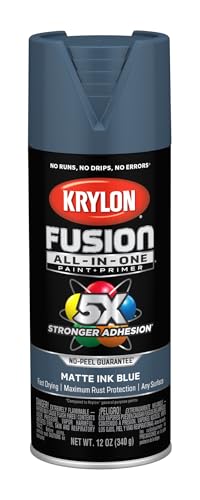 Krylon Fusion All-In-One Adhesive Spray Paint for Indoor/Outdoor Use, 12 oz, Ink Blue - Image 1