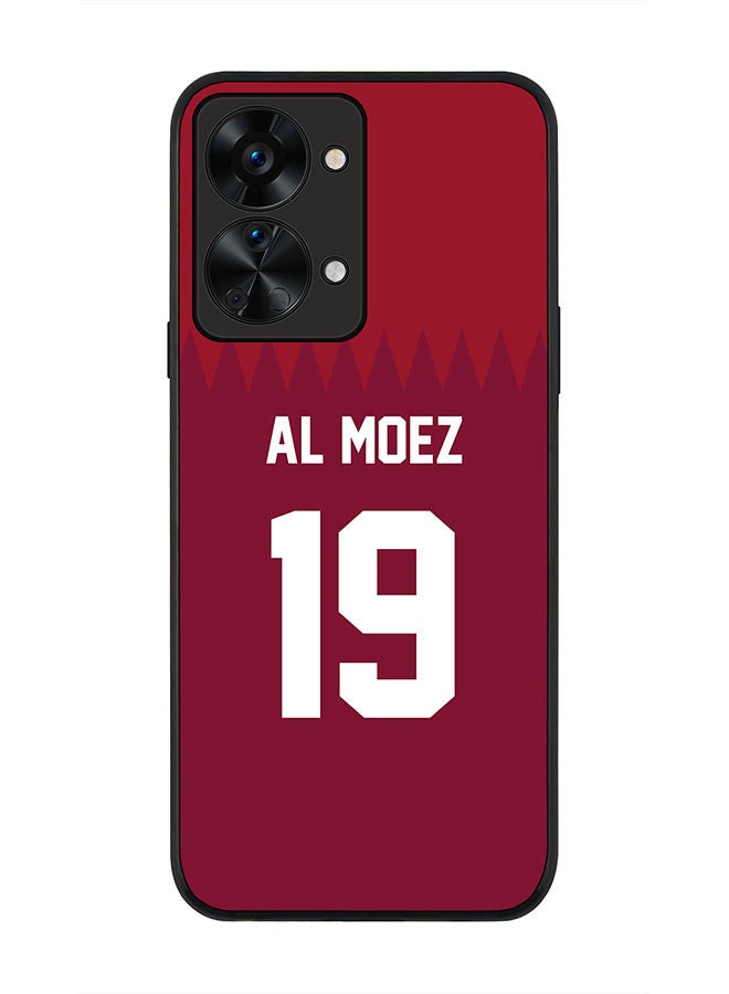 Stylizedd Rugged Black edge case for OnePlus Nord 2T Slim fit Soft Case Flexible Rubber Edges Anti Drop TPU Gel Thin Cover - Football Team - Qatar Player Name - Al Moez - Image 1