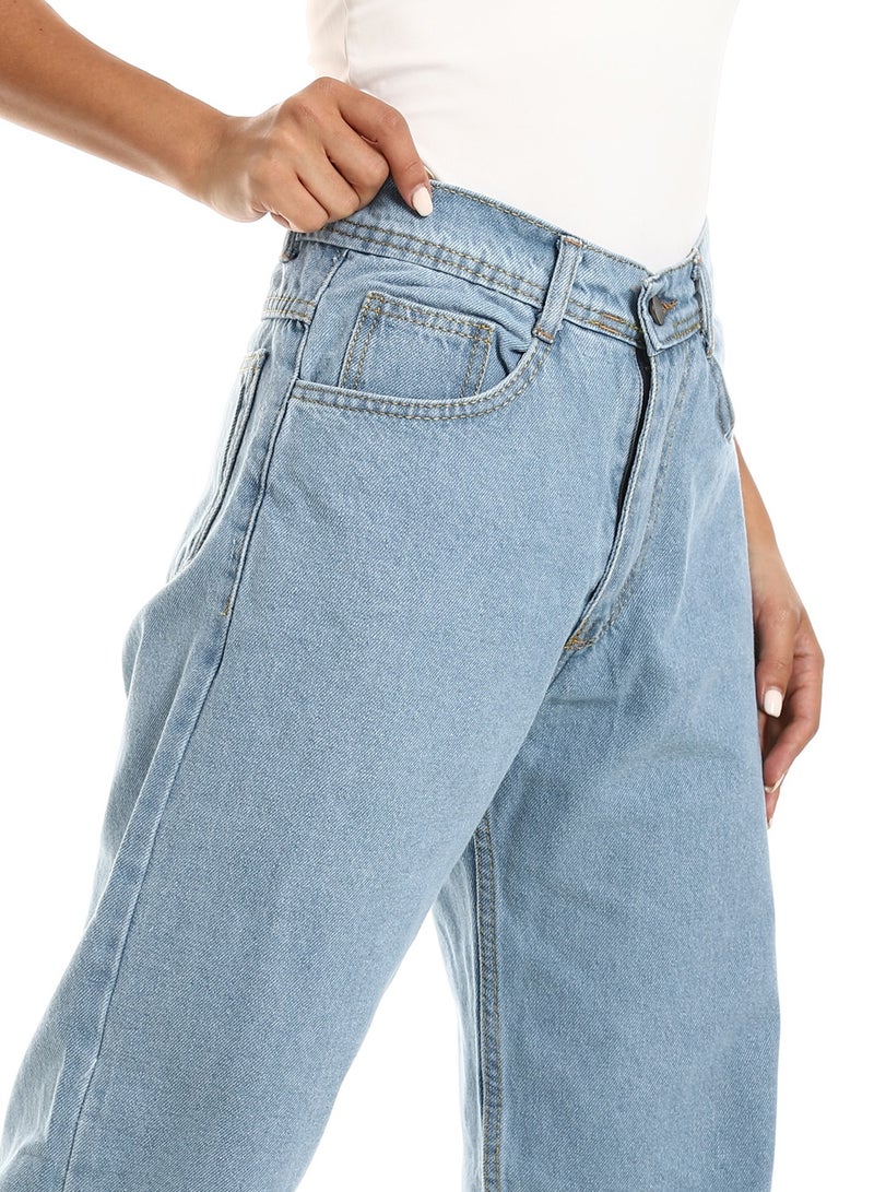 Wide Leg Blue Pant For Women - Image 1