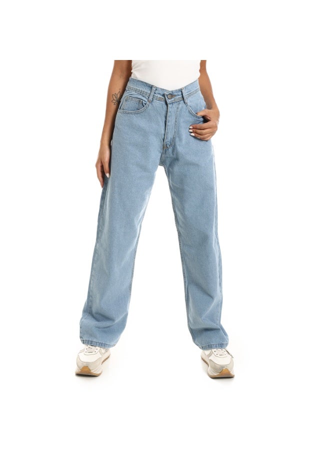 Wide Leg Blue Pant For Women - Image 3