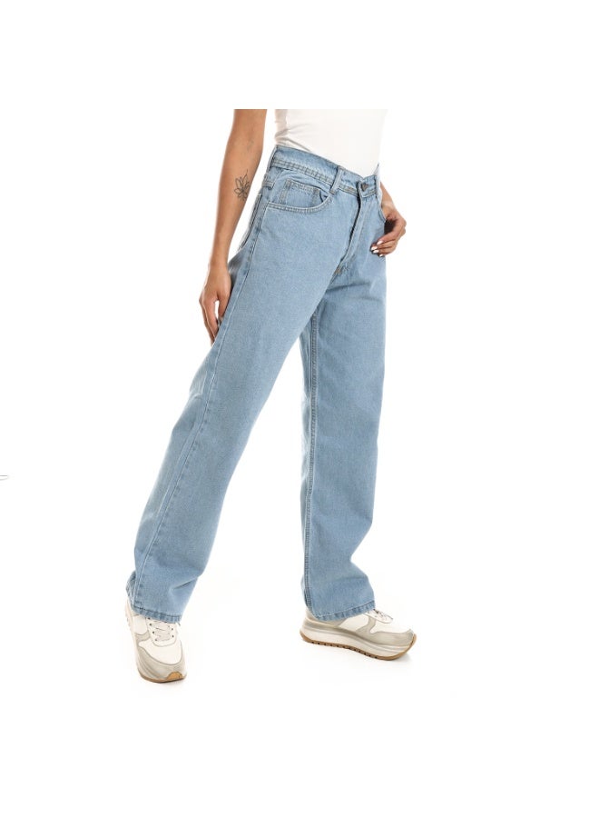 Wide Leg Blue Pant For Women - Image 2