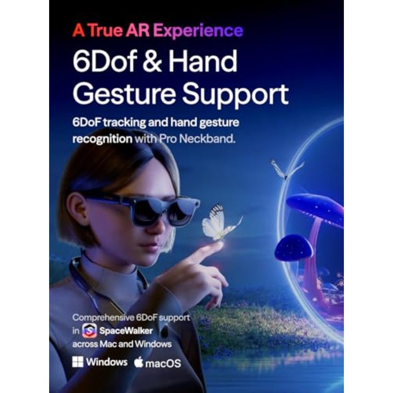 XR/AR Glasses for gaming and productivity, aluminum alloy frame, matte black finish, 152'' ultra sharp display with 1500 nits brightness and 6DoF tracking - Image 4