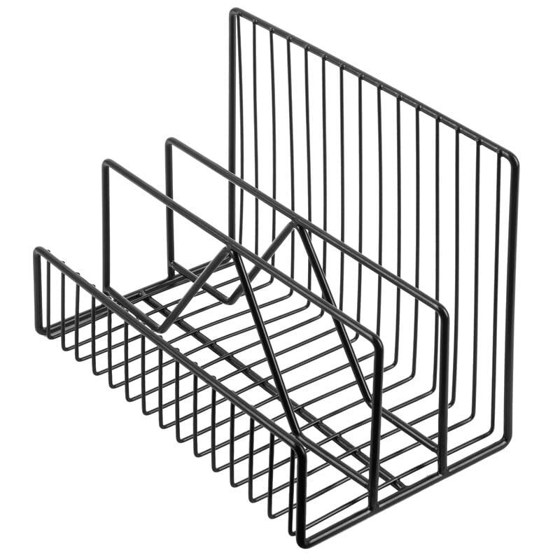 CentraLit File and Magazine Holder - Book Shelf Organiser Small book shelf for table Metal Letter Organiser with 3 Compartments, Desk Table Decor, Letter Document Sorter (Black) - Image 4